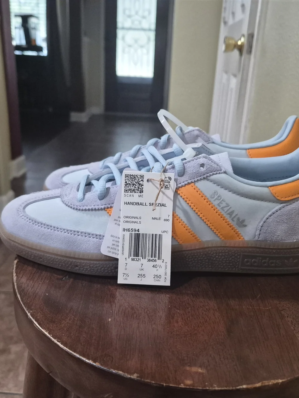 Adidas Men's Handball Spezial Blue/Tangerine/Gum Size 7.5